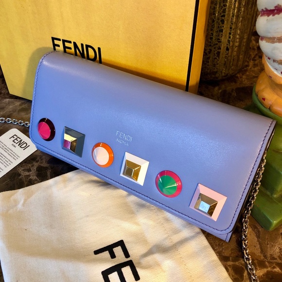 AUTH Fendi Rainbow Studded NEW Clutch Wallet - Picture 2 of 8